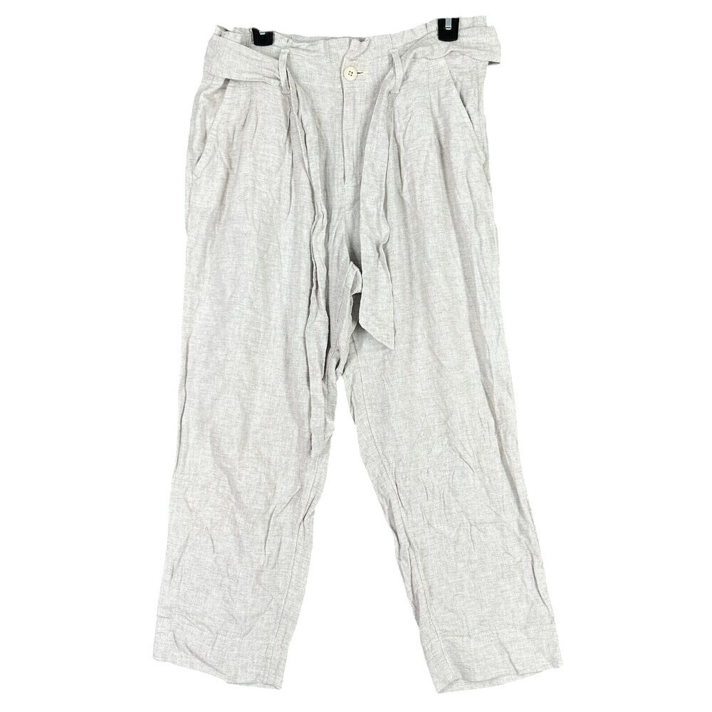 Loft High Riseā Straight Linen Blend Women 8 Tailored Relaxed Minimal Resort